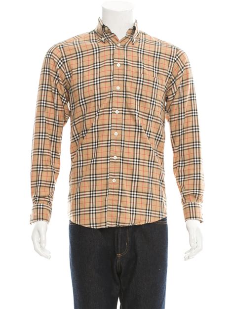 burberry check shirt puffer|burberry button up shirt men.